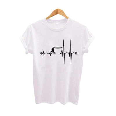 T-Shirt Blanc / S T-Shirt "Coffee Heartbeat" The Sexy Scientist