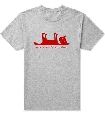 T-Shirt Gris/rouge / XS T-Shirt "Schrodingers Cat is Dead" The Sexy Scientist