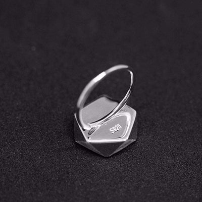 200001701 Lotus Fun Real 925 Sterling Silver Creative North European Style Geometric Angles Design Fine Jewelry Rings for Women The Sexy Scientist