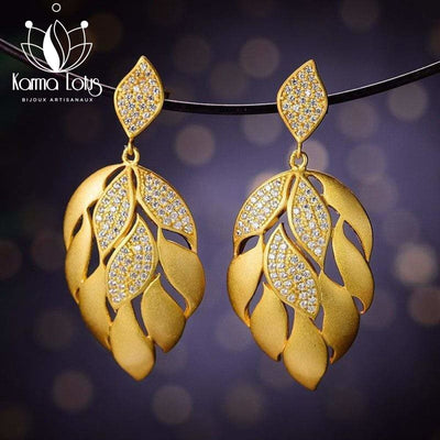 200001692 Gold Lotus Fun Real 925 Sterling Silver Natural Handmade Designer Fine Jewelry Luxury Aster Flower Petals Dangle Earrings for Women The Sexy Scientist
