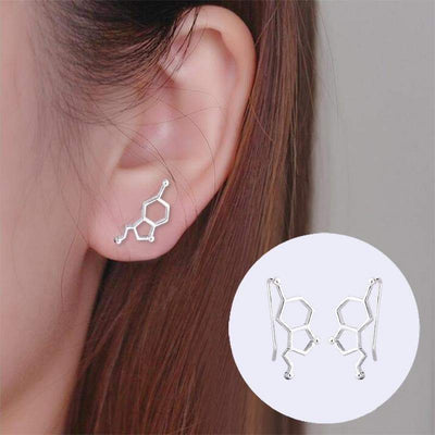 Bijoux science Boucles d'oreilles molécule de sérotonine - Cuivre The Sexy Scientist