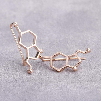 Bijoux science Boucles d'oreilles molécule de sérotonine - Cuivre The Sexy Scientist