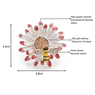 Broche Broche abeille butineuse - Zinc & Email The Sexy Scientist