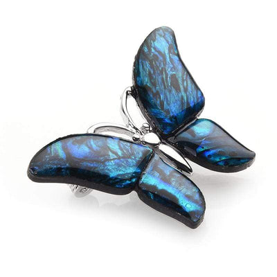 Broche Broche papillon - Zinc & Coquille d'ormeau bleu The Sexy Scientist