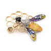Broche Wuli&baby Copper Crystal Bee Enamel Brooches Women Men's Elegant Simulated Pearl Insect Banquet Weddings Party Brooch Gifts The Sexy Scientist