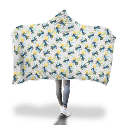 Hooded Blanket Plaid à capuche abeilles Bleues - Taille adulte et enfant The Sexy Scientist