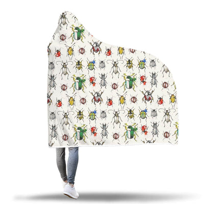 Hooded Blanket Plaid à capuche blanc Coléoptères - Taille adulte et enfant The Sexy Scientist