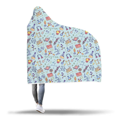 Hooded Blanket Plaid à capuche bleu Chimiste - Taille adulte et enfant The Sexy Scientist