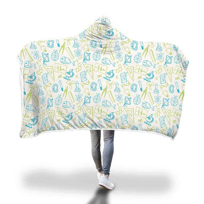 Hooded Blanket Plaid à capuche Chimiste bleu & vert - Taille adulte et enfant The Sexy Scientist
