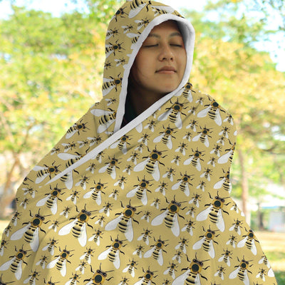 Hooded Blanket Plaid à capuche jaune Abeilles - Taille adulte et enfant The Sexy Scientist