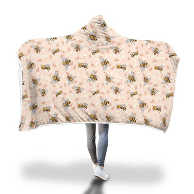 Hooded Blanket Plaid à capuche pastel Abeilles & Jardin - Taille adulte et enfant The Sexy Scientist