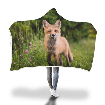 Hooded Blanket Plaid à capuche portrait de renard - Taille adulte et enfant The Sexy Scientist