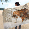 Hooded Blanket Plaid à capuche Tigres et neige - Taille adulte et enfant The Sexy Scientist