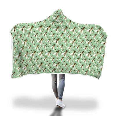Hooded Blanket Plaid à capuche vert Abeilles - Taille adulte et enfant The Sexy Scientist