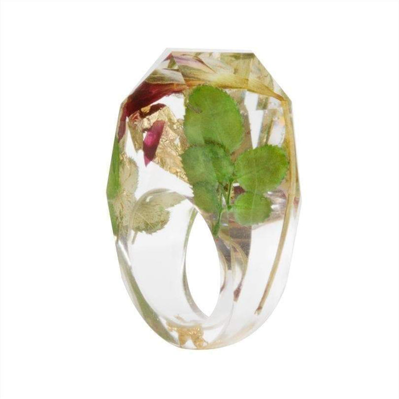 Ring Bague en résine feuilles et fleurs - Fleurs & Résine The Sexy Scientist