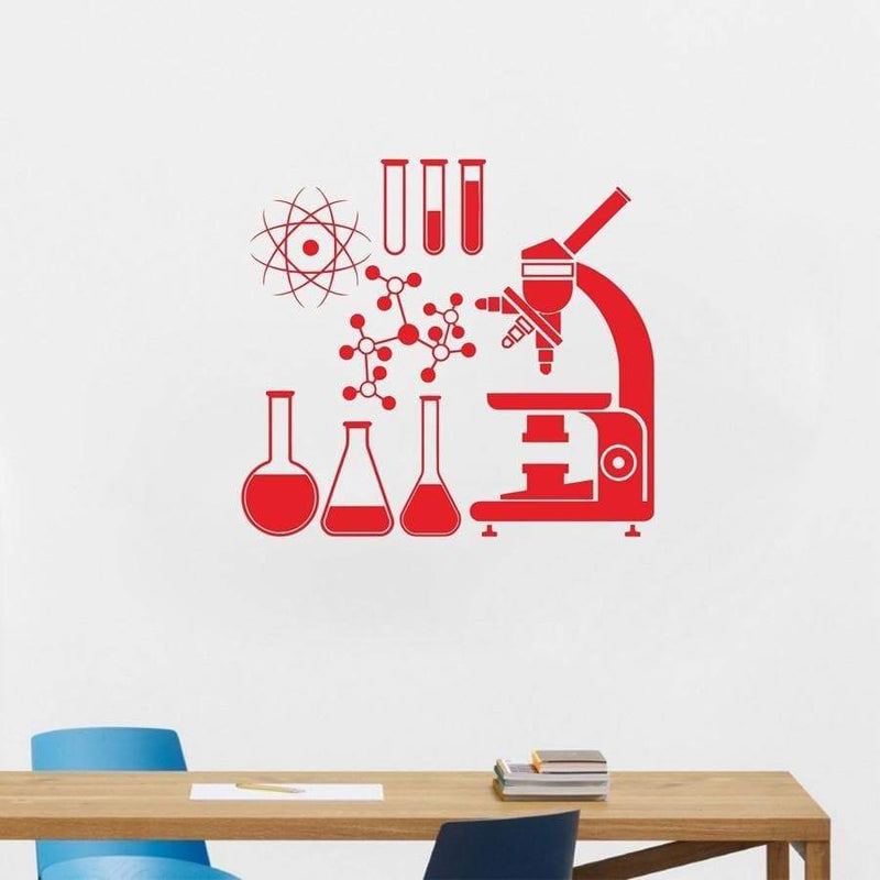 Sticker mural microscope & verrerie The Sexy Scientist