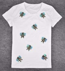 T-Shirt Blanc / M T-Shirt abeilles brodées The Sexy Scientist