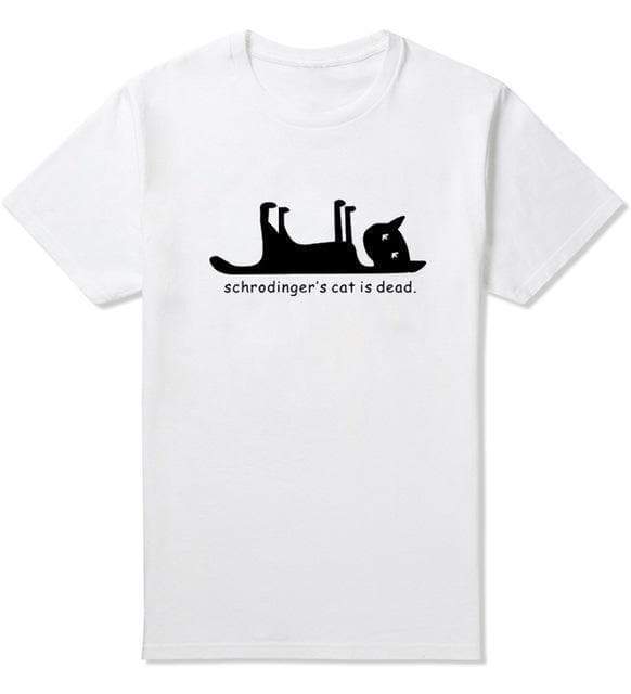 T-Shirt Blanc/noir / XS T-Shirt "Schrodingers Cat is Dead" The Sexy Scientist
