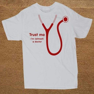 T-Shirt Blanc/rouge / S T-Shirt "Trust me I'm (Almost) A Doctor" The Sexy Scientist