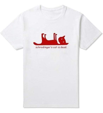 T-Shirt Blanc/rouge / XS T-Shirt "Schrodingers Cat is Dead" The Sexy Scientist