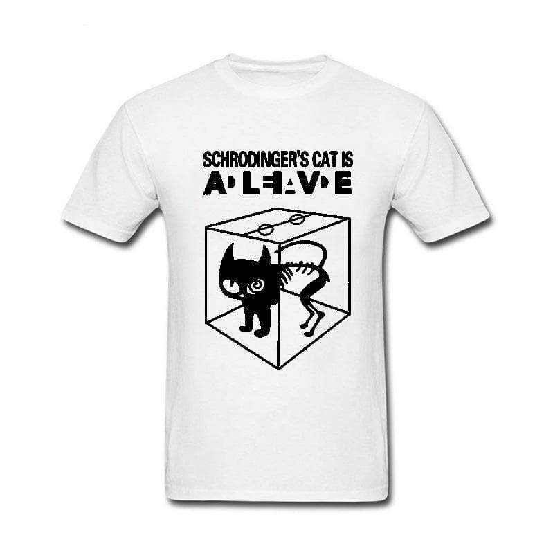 T-Shirt Blanc / S T-Shirt "Schrodinger's Cat Is" The Sexy Scientist