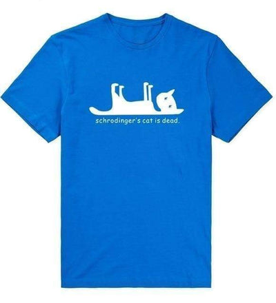 T-Shirt Bleu/blanc / XS T-Shirt "Schrodingers Cat is Dead" The Sexy Scientist