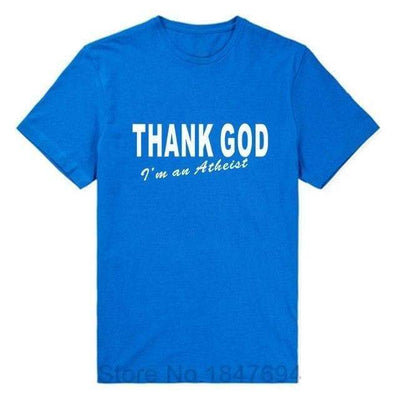 T-Shirt Bleu/blanc / XS T-Shirt "Thank God I'm An Atheist" The Sexy Scientist