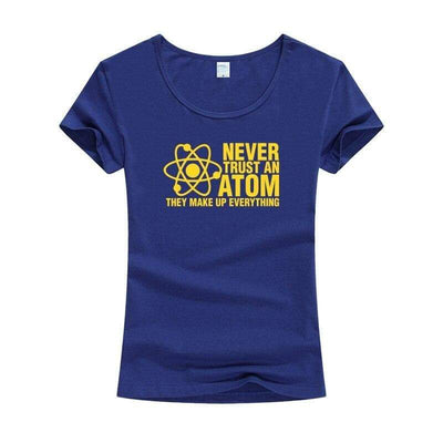 T-Shirt Bleu marine 2 / S T-Shirt "Never Trust An Atom They Make Up Everything" The Sexy Scientist