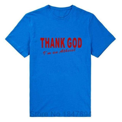 T-Shirt Bleu/rouge / XS T-Shirt "Thank God I'm An Atheist" The Sexy Scientist