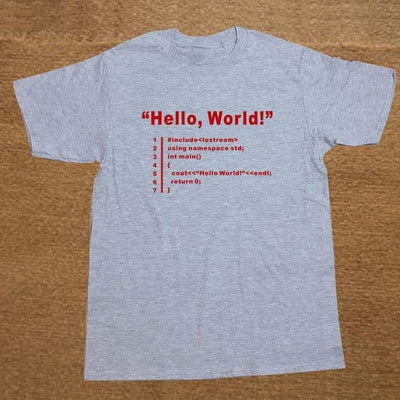 T-Shirt Gris 2 / XS T-Shirt "HELLO WORLD" The Sexy Scientist