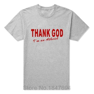 T-Shirt Gris/rouge / XS T-Shirt "Thank God I'm An Atheist" The Sexy Scientist