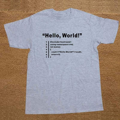 T-Shirt Gris / XS T-Shirt "HELLO WORLD" The Sexy Scientist