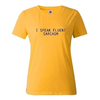 T-Shirt Jaune / S T-Shirt "I Speak Fluent Sarcasm" The Sexy Scientist