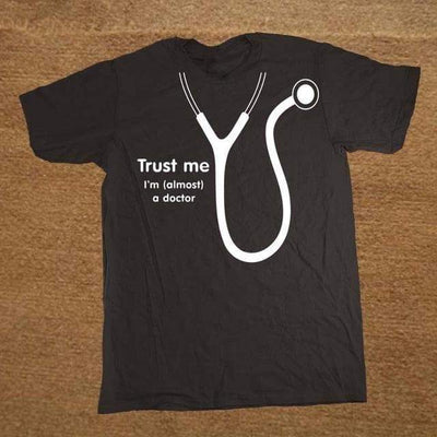 T-Shirt Noir/blanc / S T-Shirt "Trust me I'm (Almost) A Doctor" The Sexy Scientist