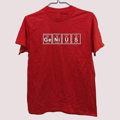 T-Shirt Rouge/blanc / S T-Shirt "GENIUS" The Sexy Scientist