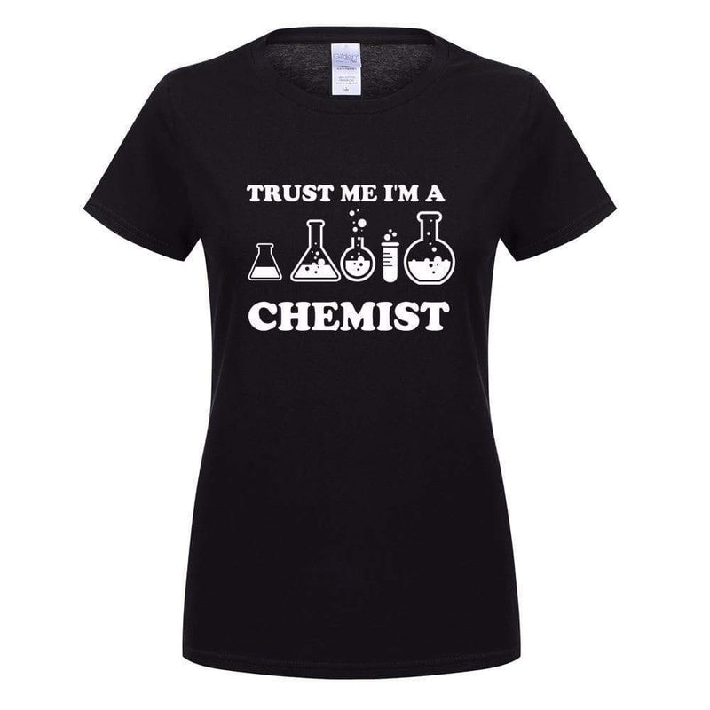 T-Shirt Blanc/noir / S T-Shirt "Trust Me I'm A Chemist" The Sexy Scientist